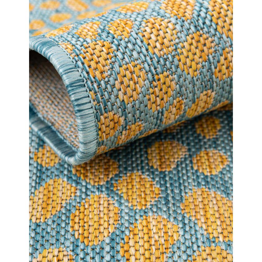 Jill Zarin Outdoor Cape Town Area Rug 2' 0" x 8' 0", Runner Yellow and Aqua. Picture 8