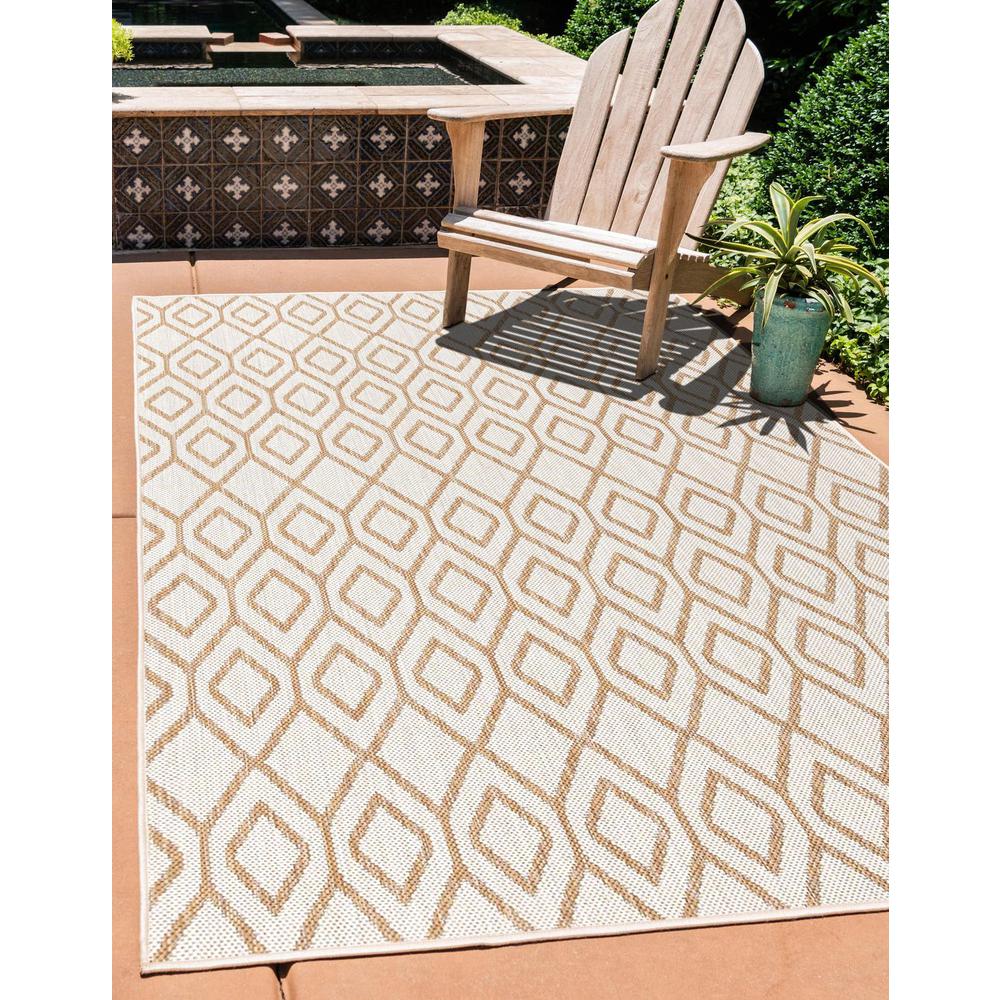 Jill Zarin Outdoor Turks and Caicos Area Rug 5' 3" x 8' 0", Rectangular Beige. Picture 2
