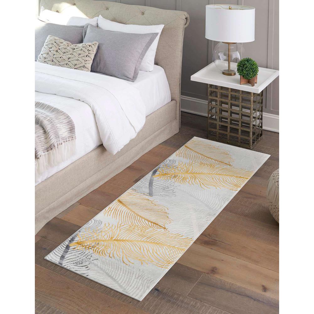 Finsbury Camilla Area Rug 2' 7" x 12' 0", Runner Yellow Gray. Picture 2