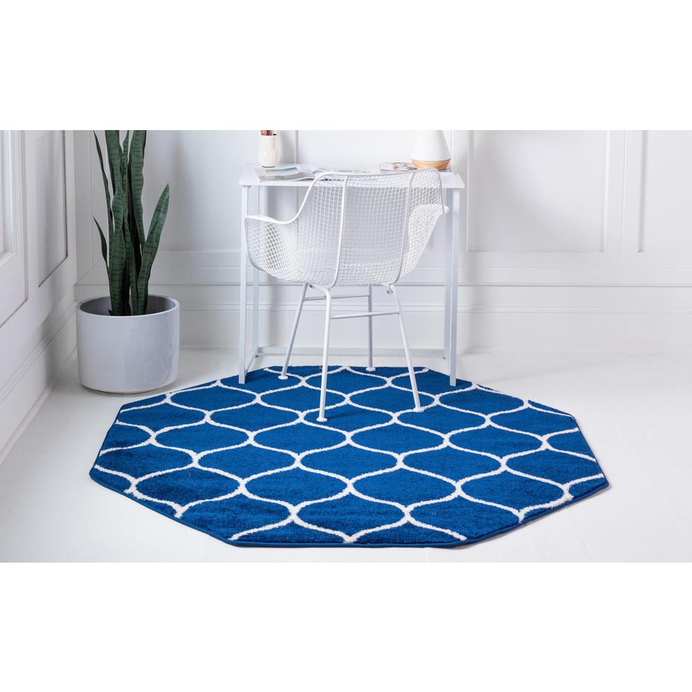 Unique Loom 8 Ft Octagon Rug in Navy Blue (3151660). Picture 4