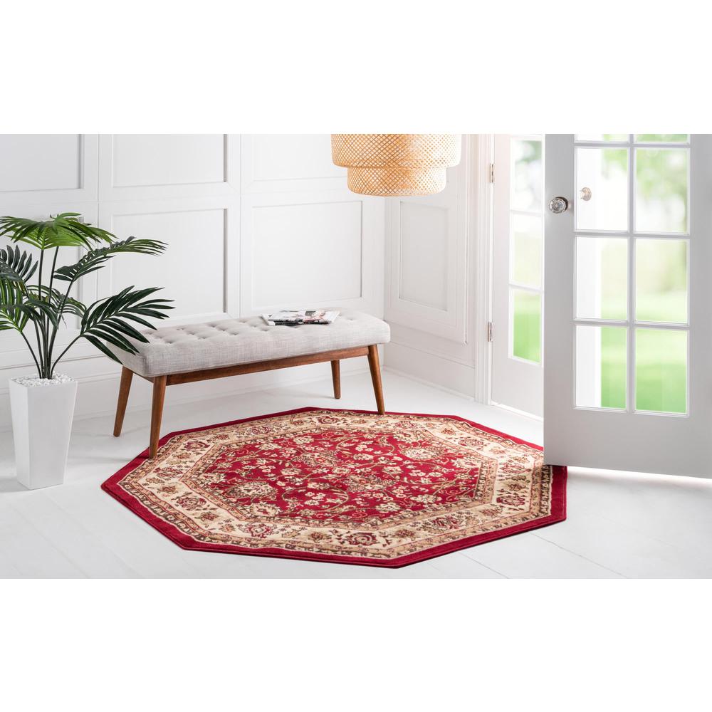 Unique Loom 8 Ft Octagon Rug in Burgundy (3152867). Picture 3