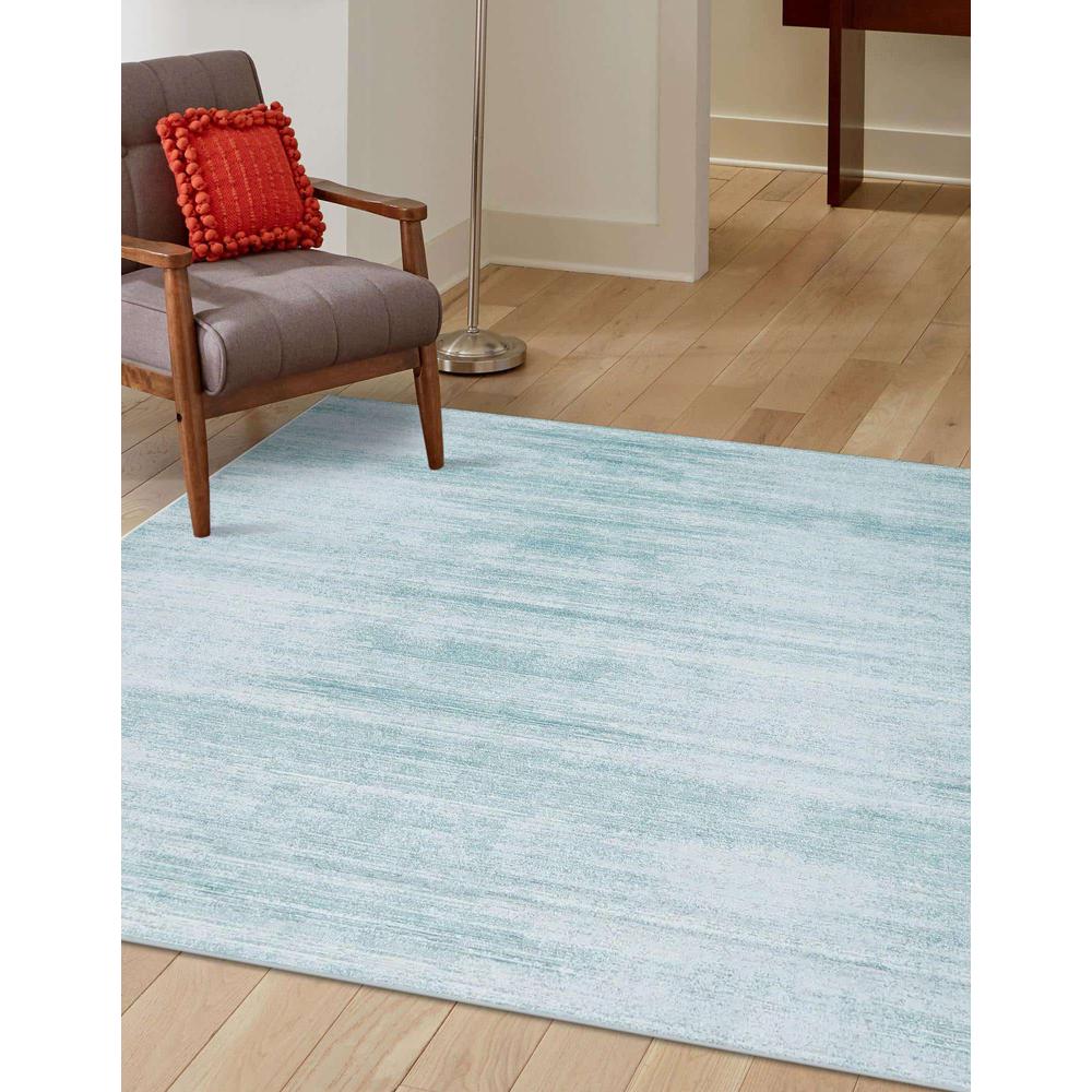 Uptown Madison Avenue Area Rug 7' 10" x 7' 10", Square Turquoise. Picture 3