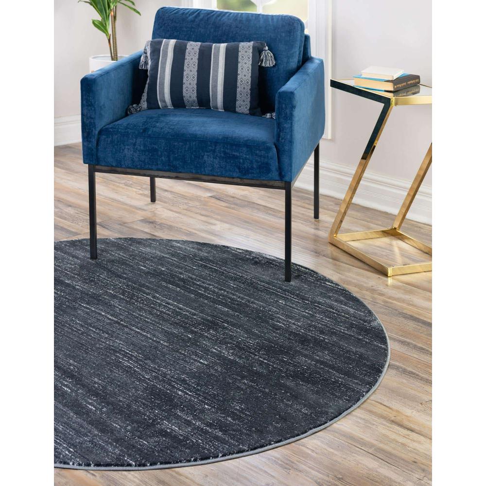 Uptown Madison Avenue Area Rug 6' 1" x 6' 1", Round Navy Blue. Picture 3