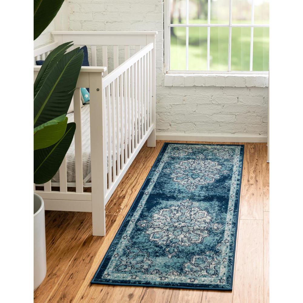Unique Loom 8 Ft Runner in Blue (3158649). Picture 2