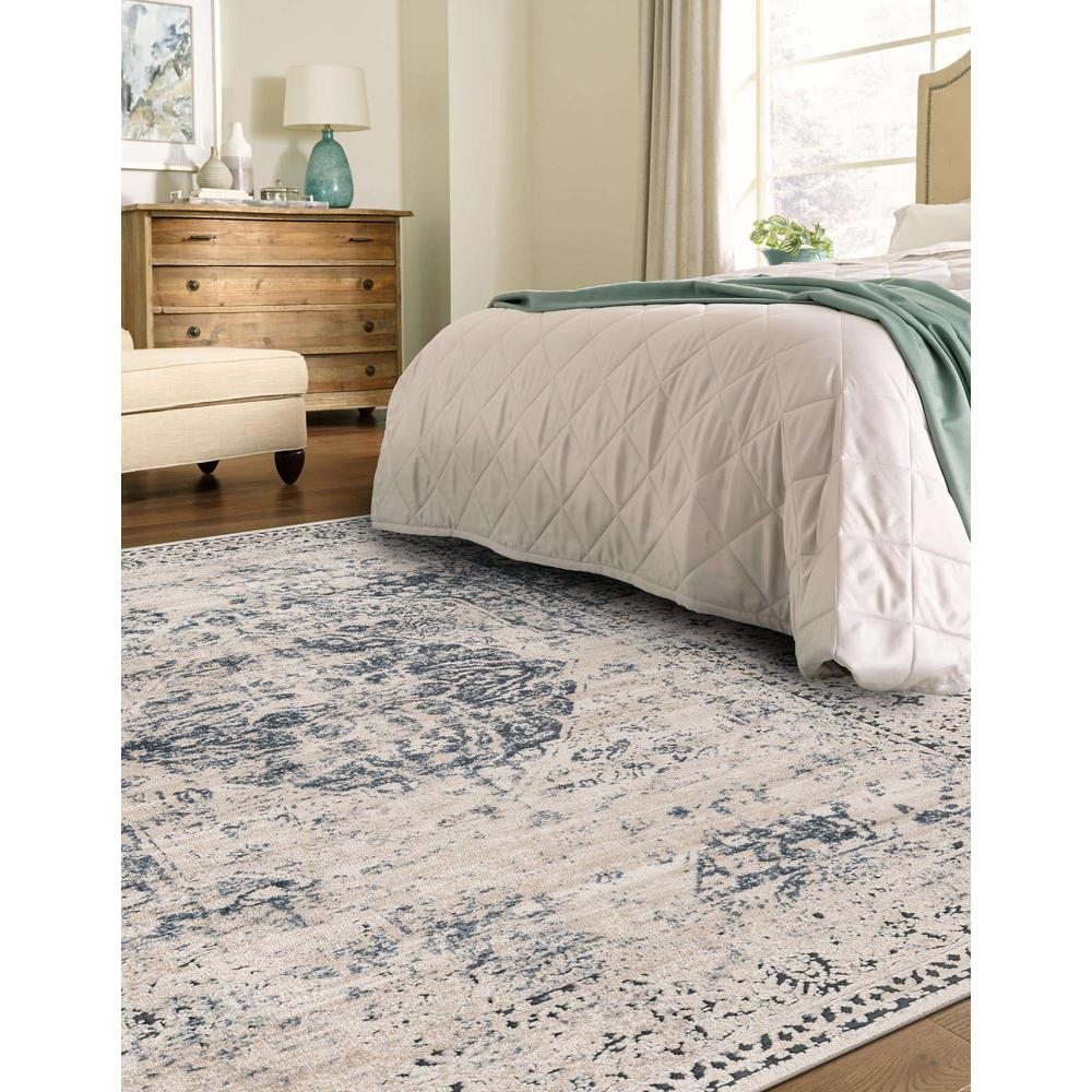 Chateau Hoover Area Rug 7' 10" x 11' 0", Rectangular Dark Blue. Picture 3