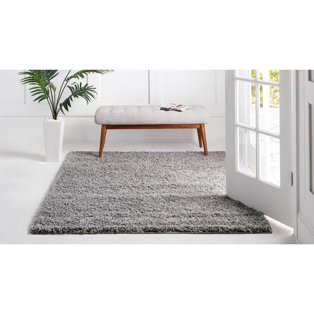 Unique Loom 5 Ft Square Rug in Cloud Gray (3151288). Picture 4