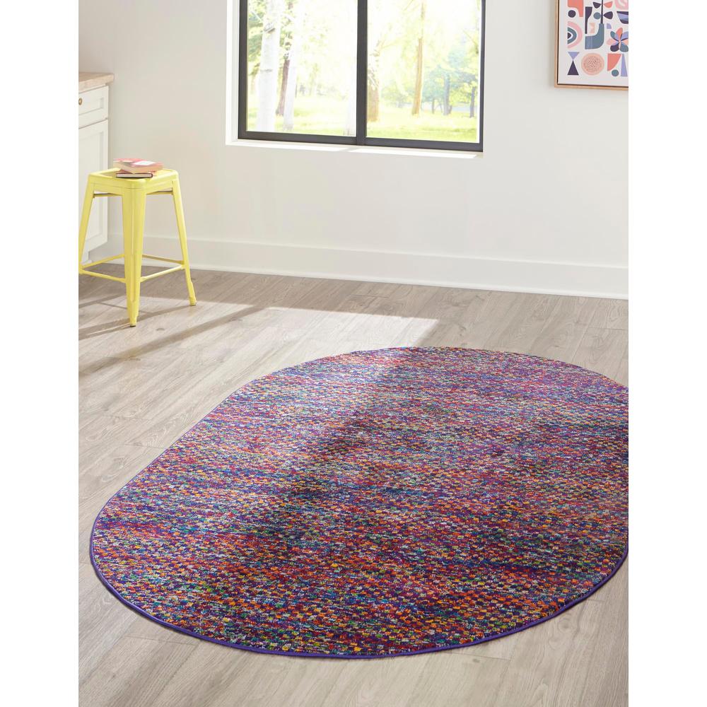 Unique Loom 8x10 Oval Rug in Multi (3160868). Picture 2
