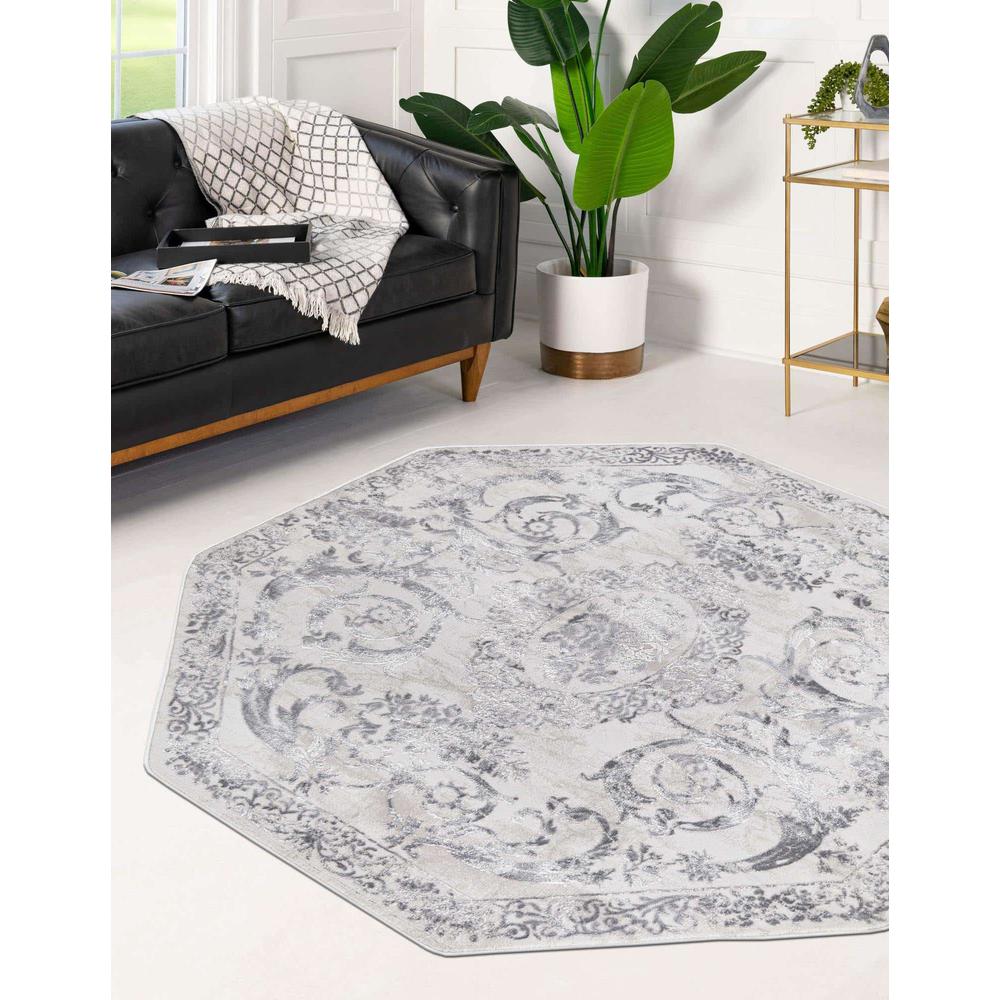 Finsbury Diana Area Rug 7' 10" x 7' 10", Octagon Gray. Picture 3