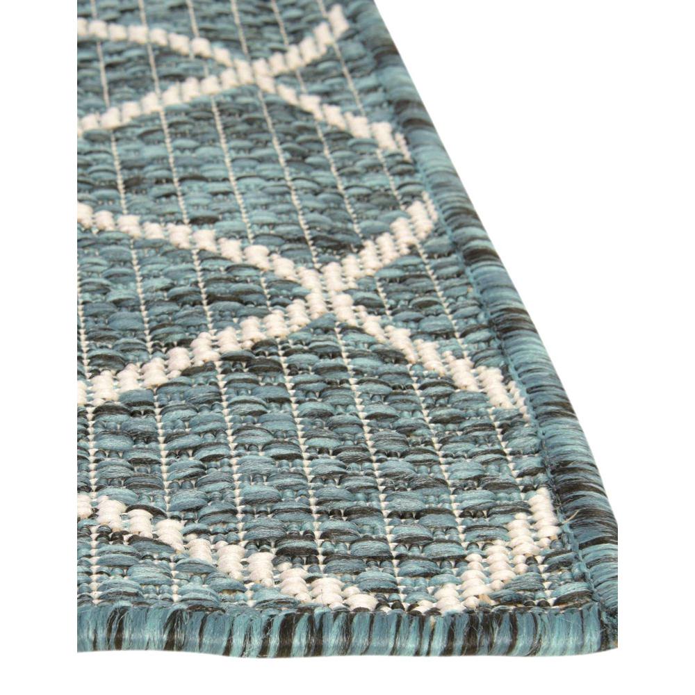 Outdoor Trellis Collection, Area Rug, Teal, 5' 3" x 7' 10", Rectangular. Picture 10