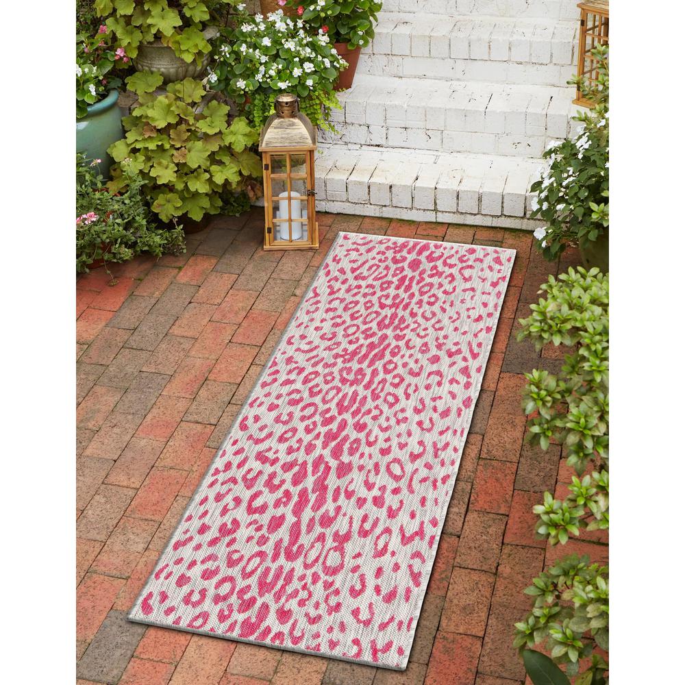 Outdoor Safari Collection, Area Rug, Pink Gray, 2' 0" x 6' 0", Runner. Picture 2