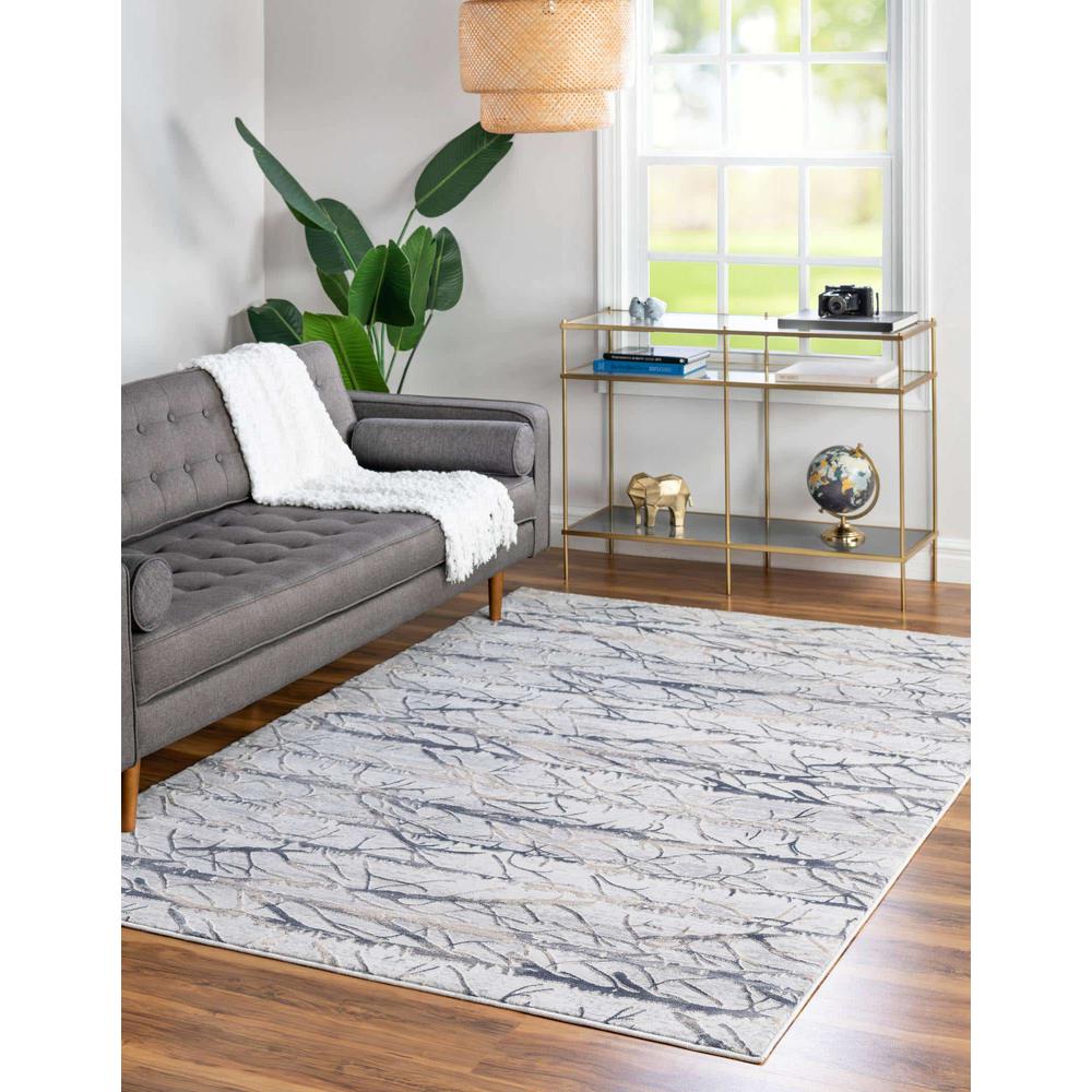 Finsbury Anne Area Rug 7' 0" x 10' 0", Rectangular Gray. Picture 3