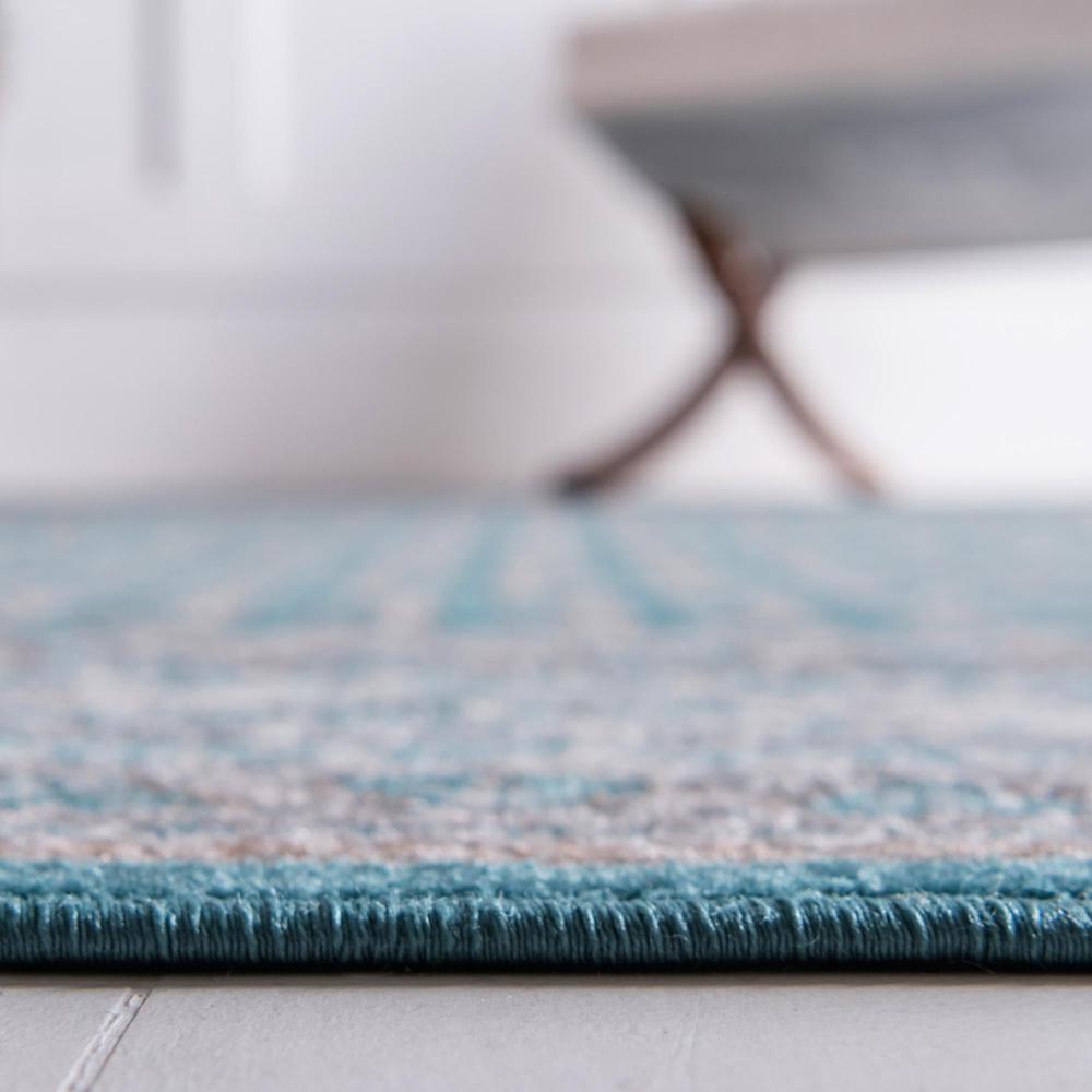 Unique Loom 4 Ft Square Rug in Teal (3154099). Picture 6