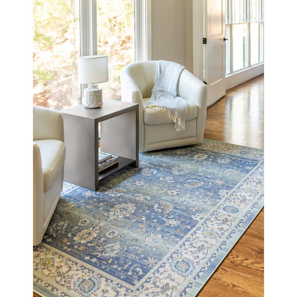 Unique Loom Rectangular 4x6 Rug in French Blue (3155017). Picture 4