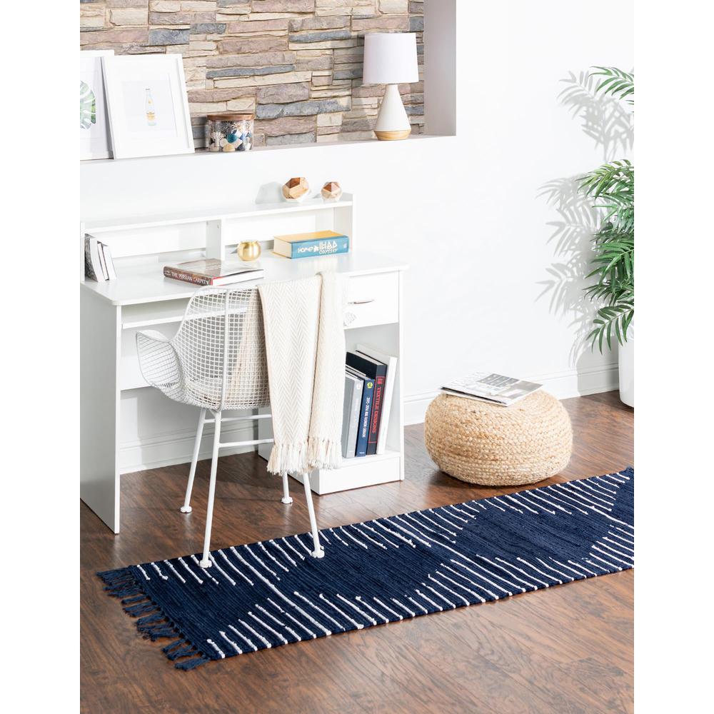Unique Loom 10 Ft Runner in Navy Blue (3155919). Picture 3
