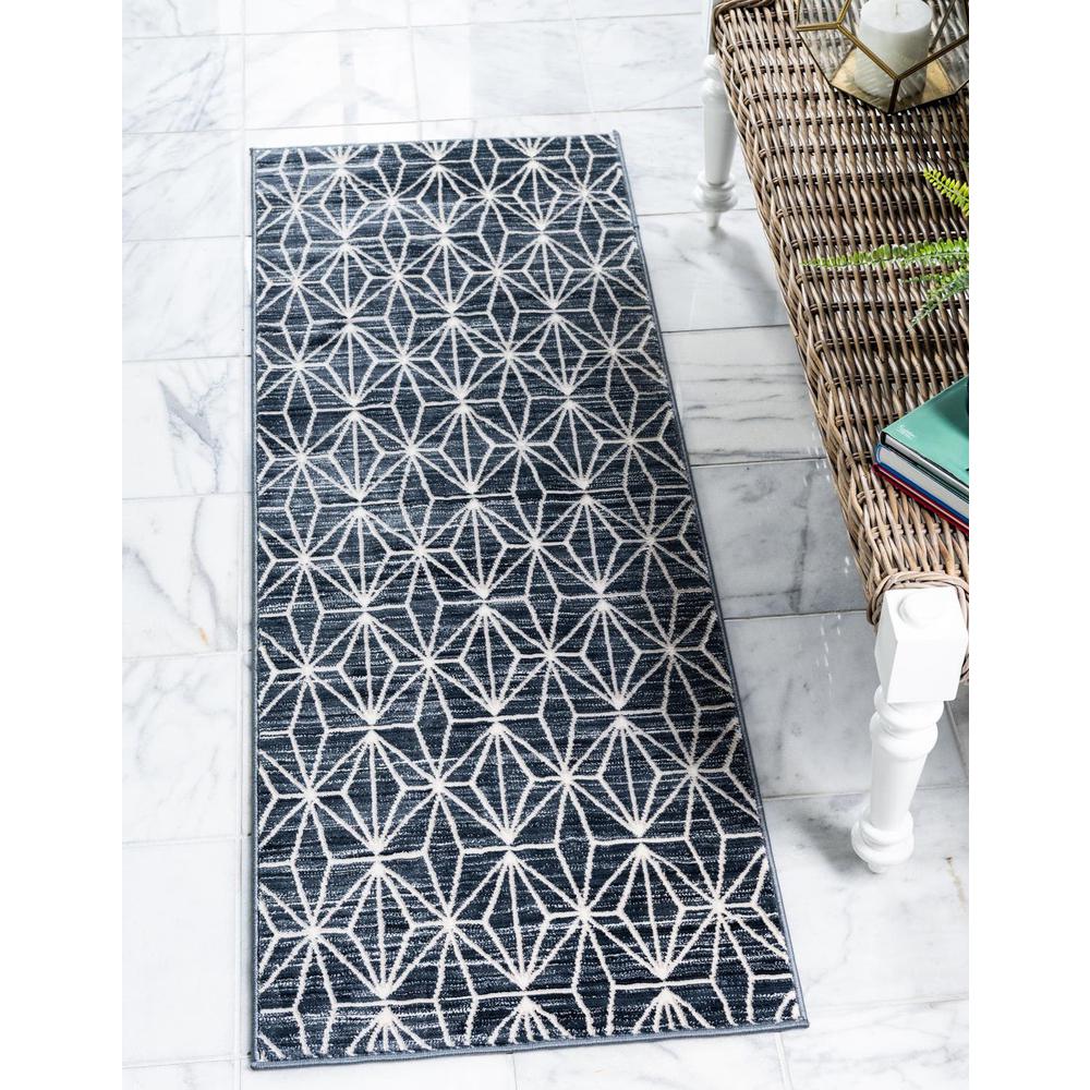 Uptown Fifth Avenue Area Rug 2' 7" x 8' 0", Runner Navy Blue. Picture 2