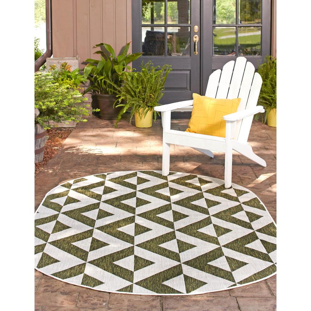 Jill Zarin Outdoor Napa Area Rug 5' 3" x 8' 0", Oval Green. Picture 3