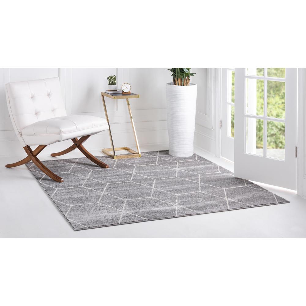 Unique Loom 4 Ft Square Rug in Light Gray (3151526). Picture 3