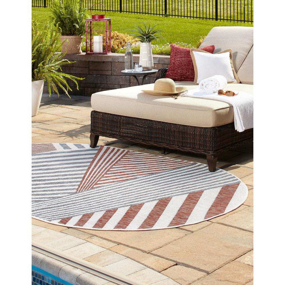 Jill Zarin Outdoor Area Rug 5' 3" x 8' 0", Oval Blue. Picture 3