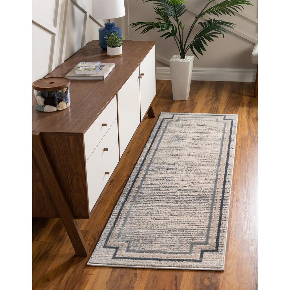 Unique Loom 12 Ft Runner in Gray (3154398). Picture 2