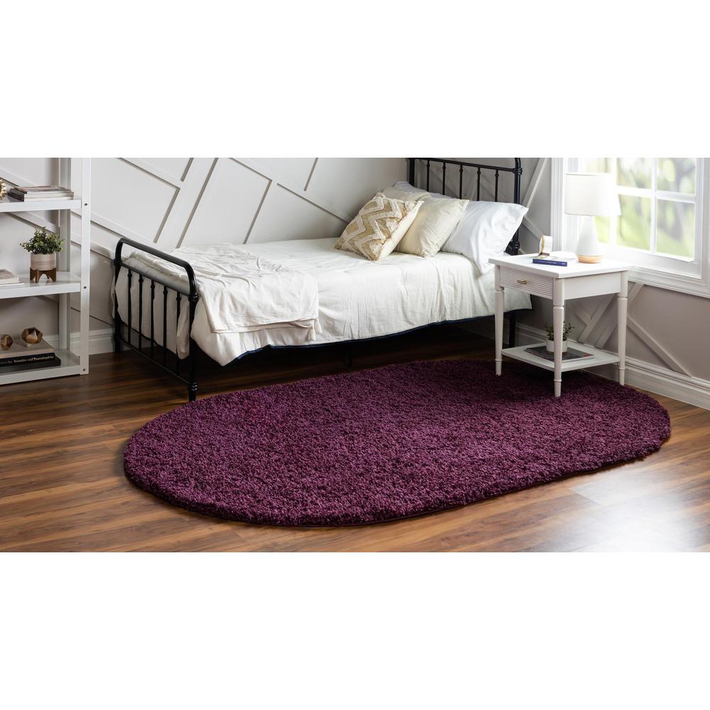 Unique Loom 5x8 Oval Rug in Eggplant Purple (3151468). Picture 3