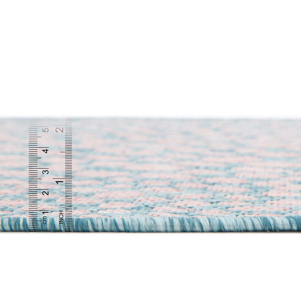 Jill Zarin Outdoor Cape Town Area Rug 10' 8" x 10' 8", Square Pink and Aqua. Picture 5