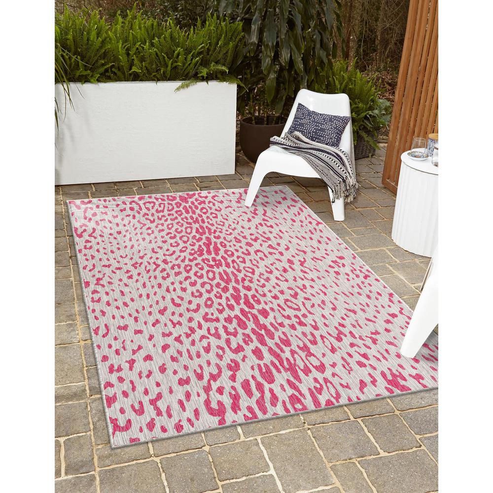 Outdoor Safari Collection, Area Rug, Pink Gray, 5' 3" x 8' 0", Rectangular. Picture 2