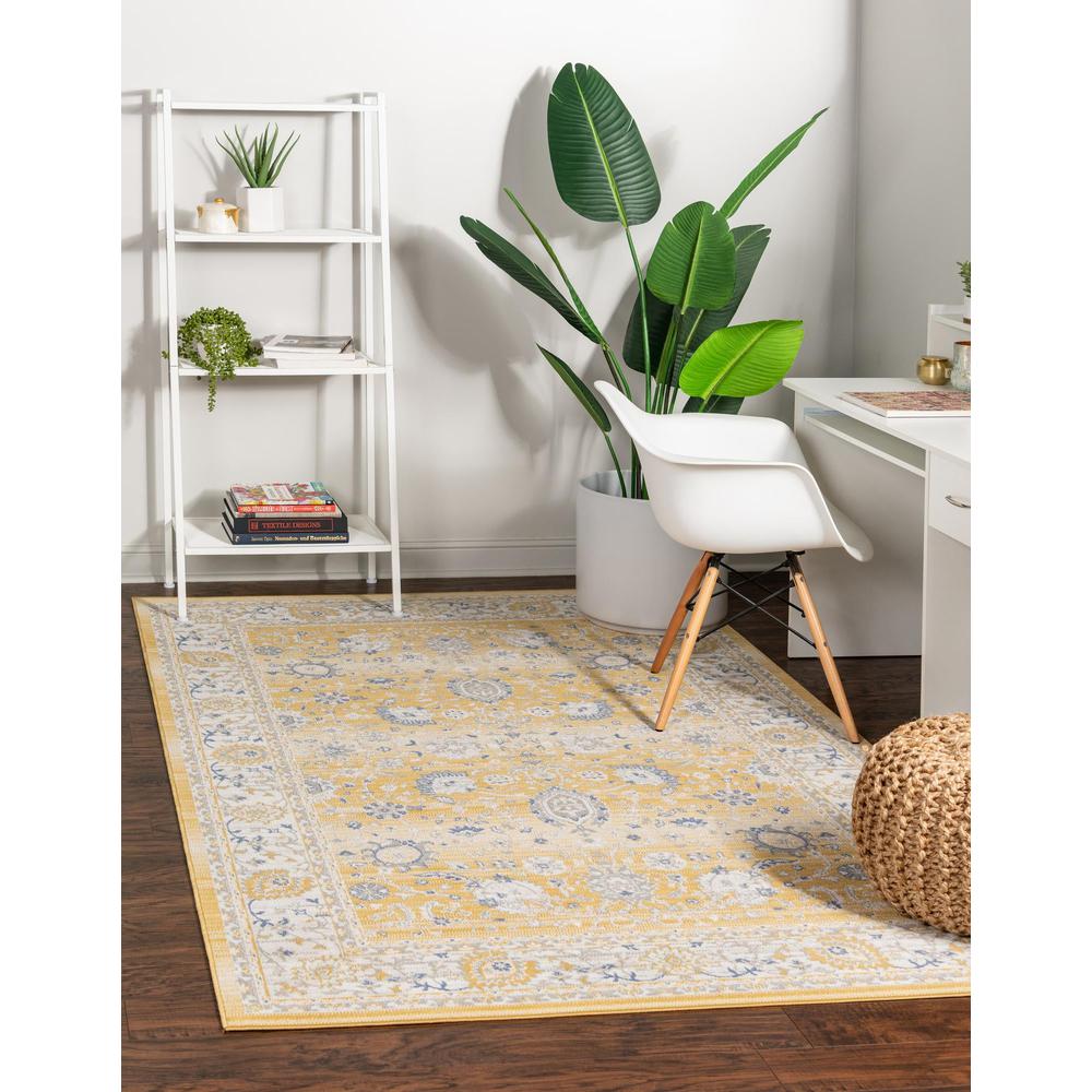 Unique Loom Rectangular 4x6 Rug in Tuscan Yellow (3155035). Picture 2