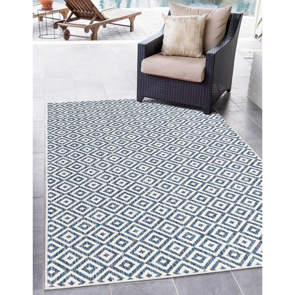 Jill Zarin Outdoor Collection, Area Rug, Blue, 4' 0" x 6' 0", Rectangular. Picture 2