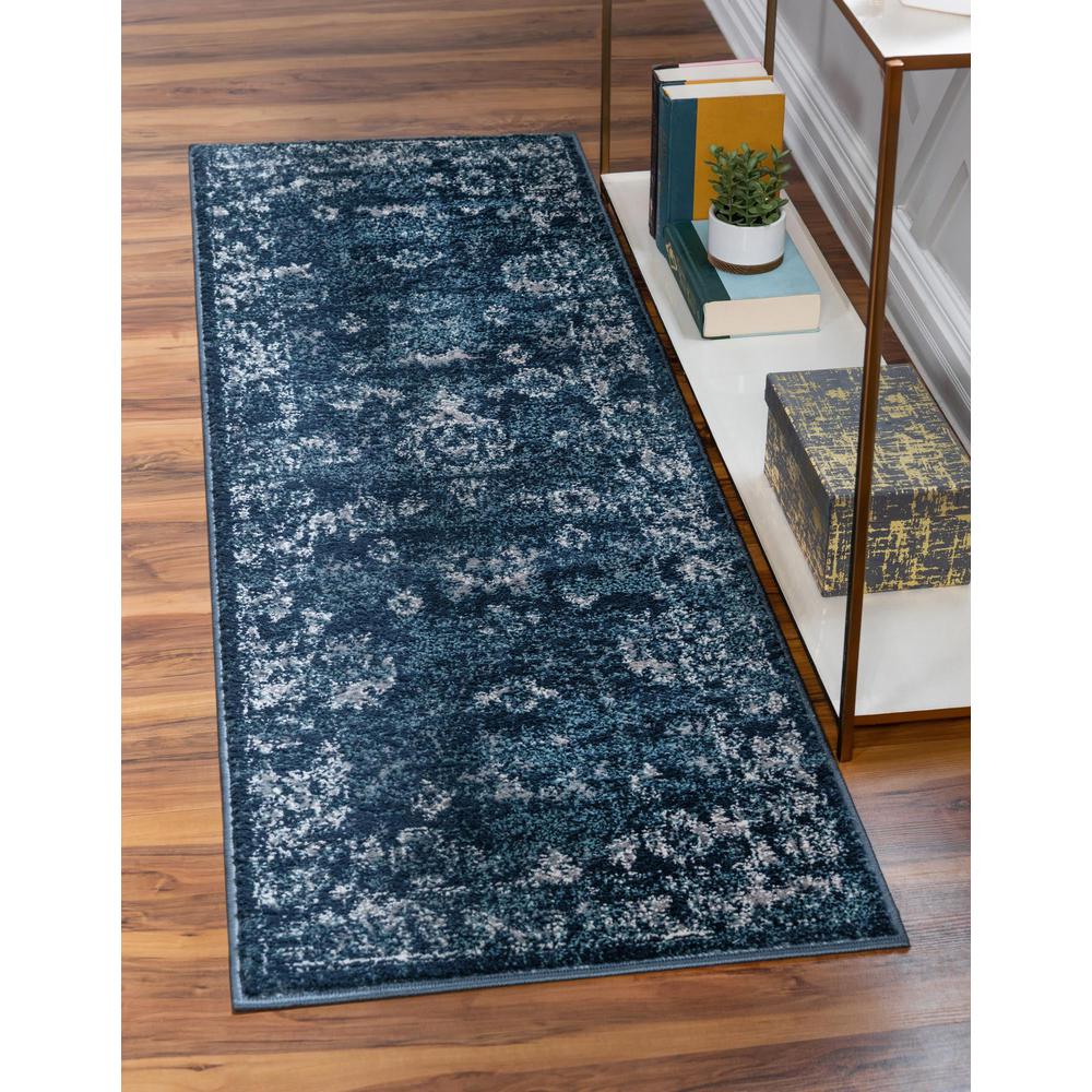 Unique Loom 10 Ft Runner in Navy Blue (3150090). Picture 4
