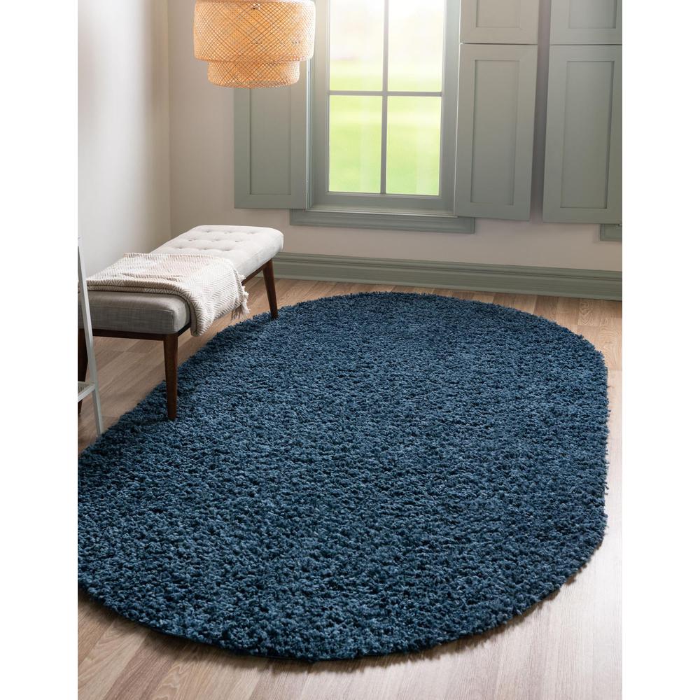 Unique Loom 5x8 Oval Rug in Marine Blue (3153326). Picture 2