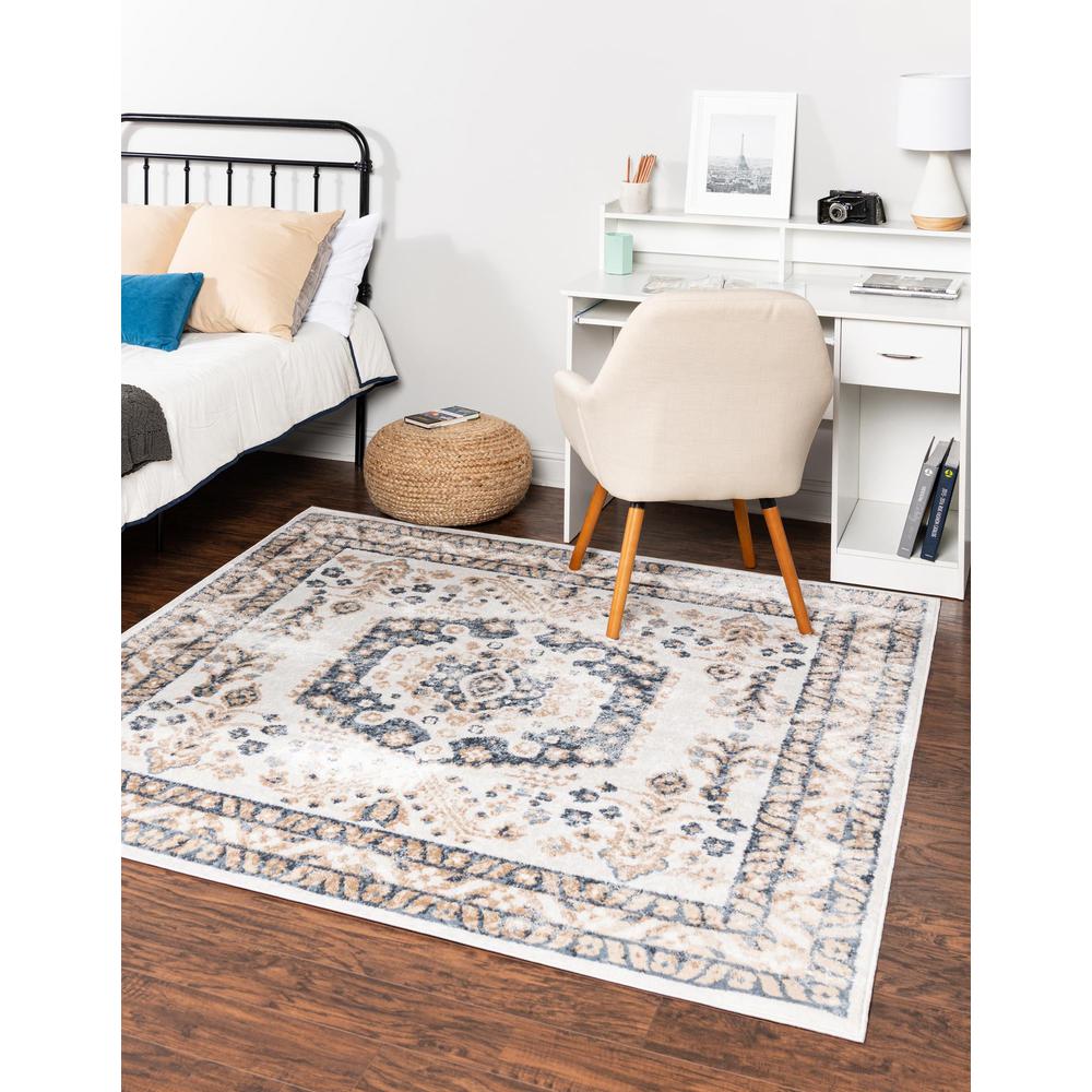 Unique Loom 6 Ft Square Rug in Ivory (3155722). Picture 2