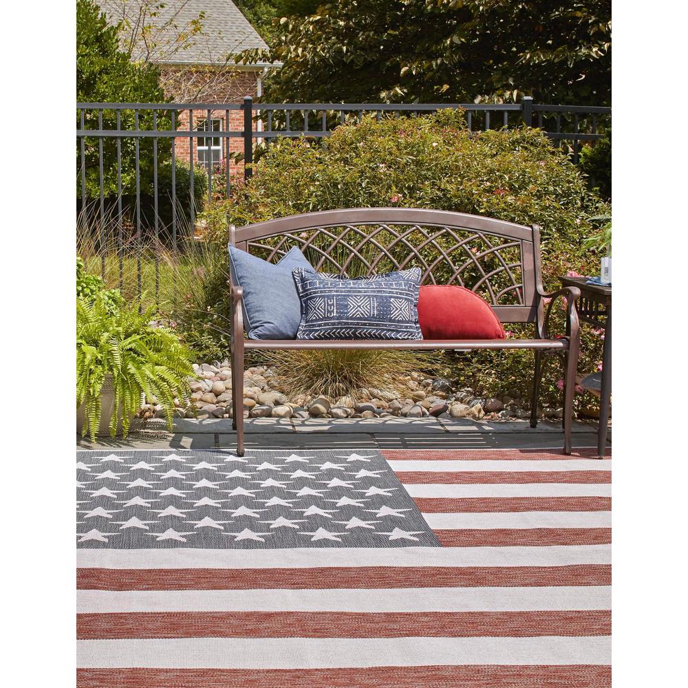 Jill Zarin Outdoor Area Rug 7' 10" x 7' 10", Square Red. Picture 3