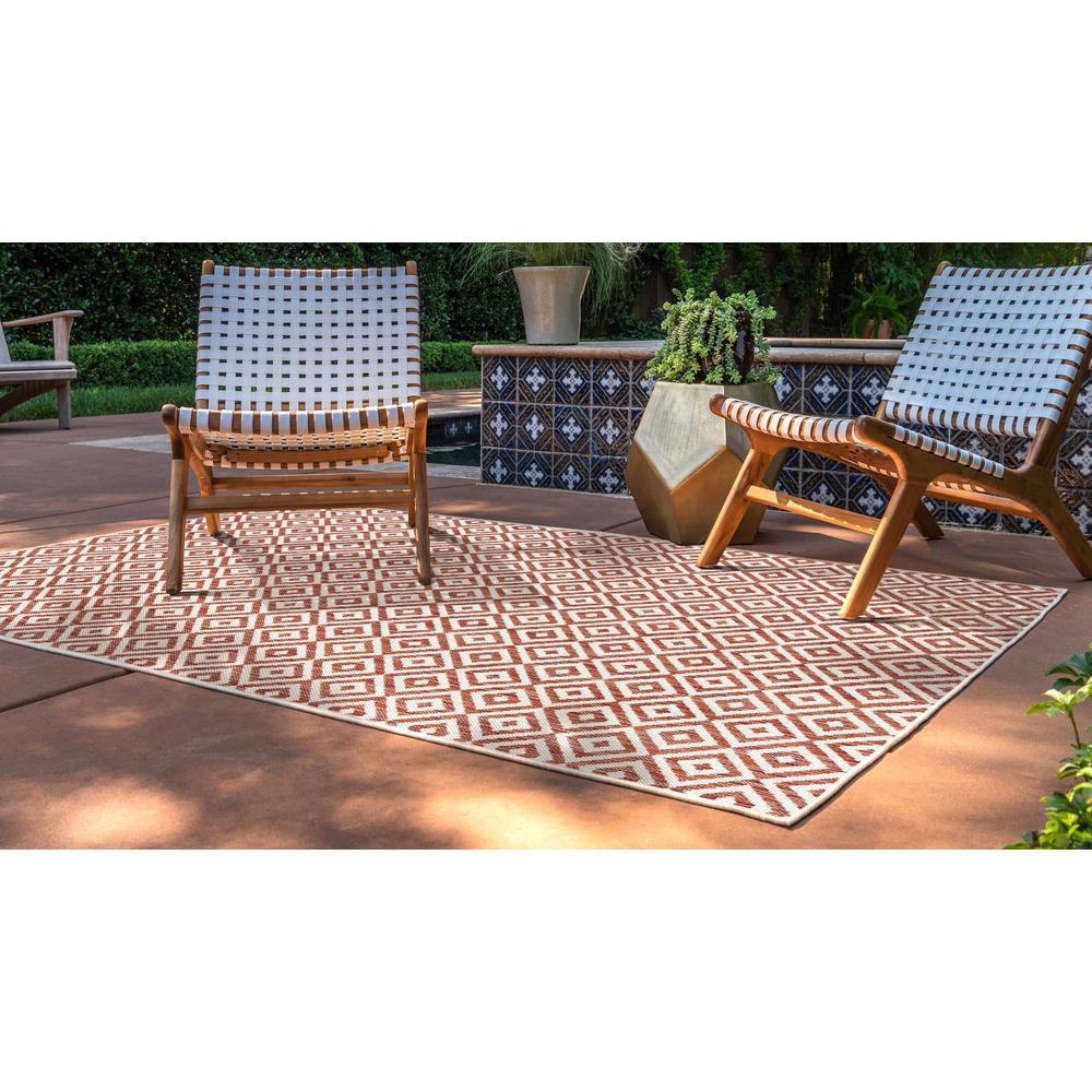 Jill Zarin Outdoor Collection, Area Rug, Rust Red, 3' 3" x 5' 3", Rectangular. Picture 3