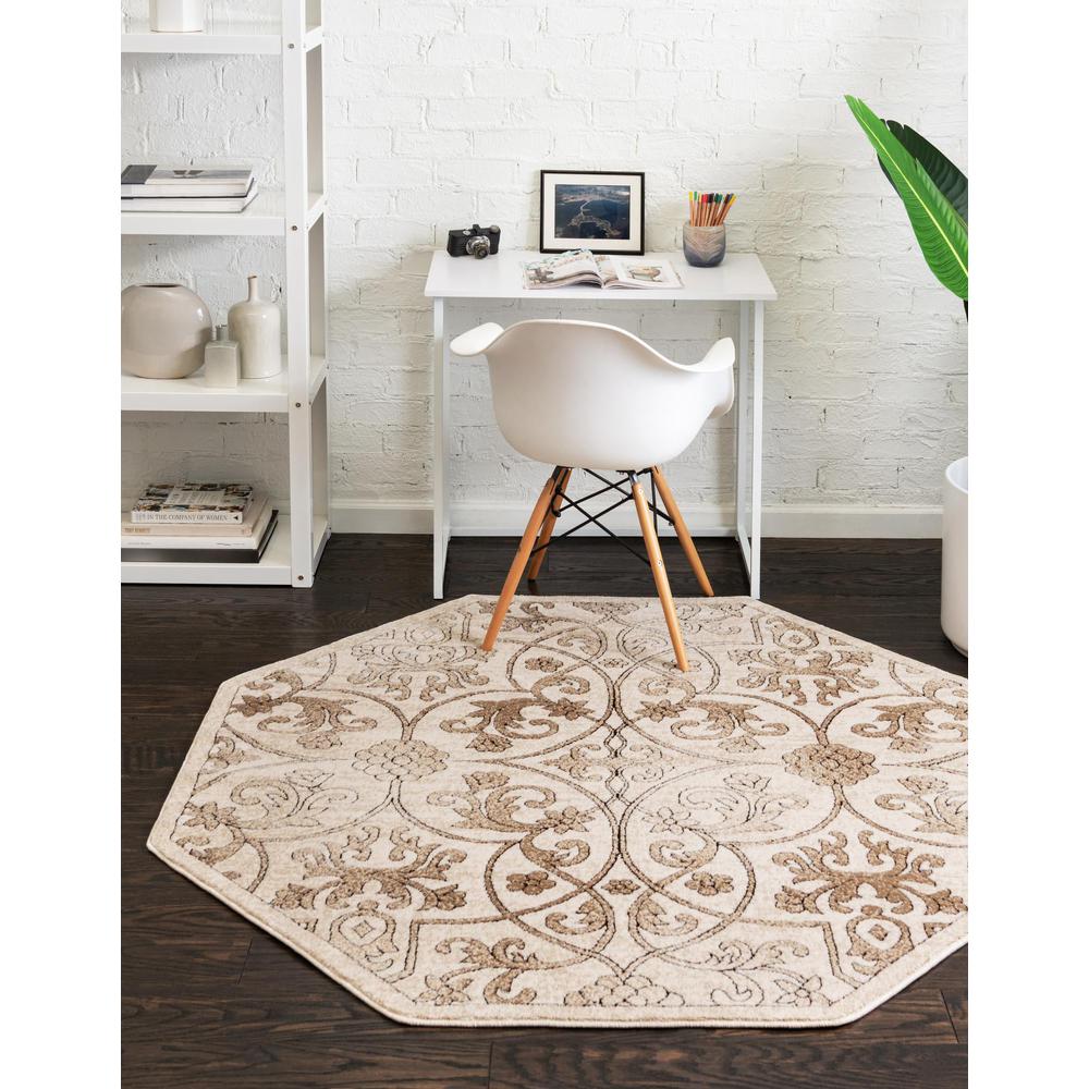 Unique Loom 8 Ft Octagon Rug in Tan (3158918). Picture 2
