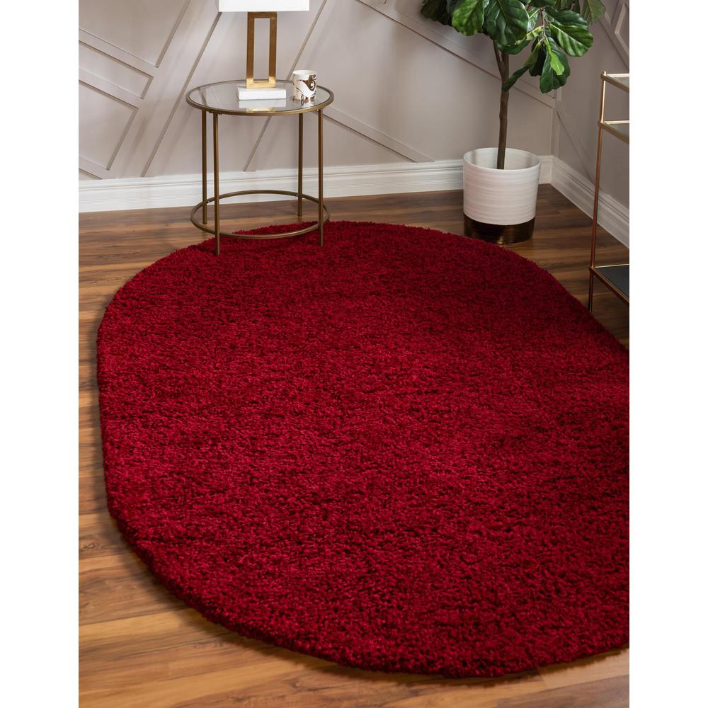 Unique Loom 5x8 Oval Rug in Cherry Red (3151395). Picture 2