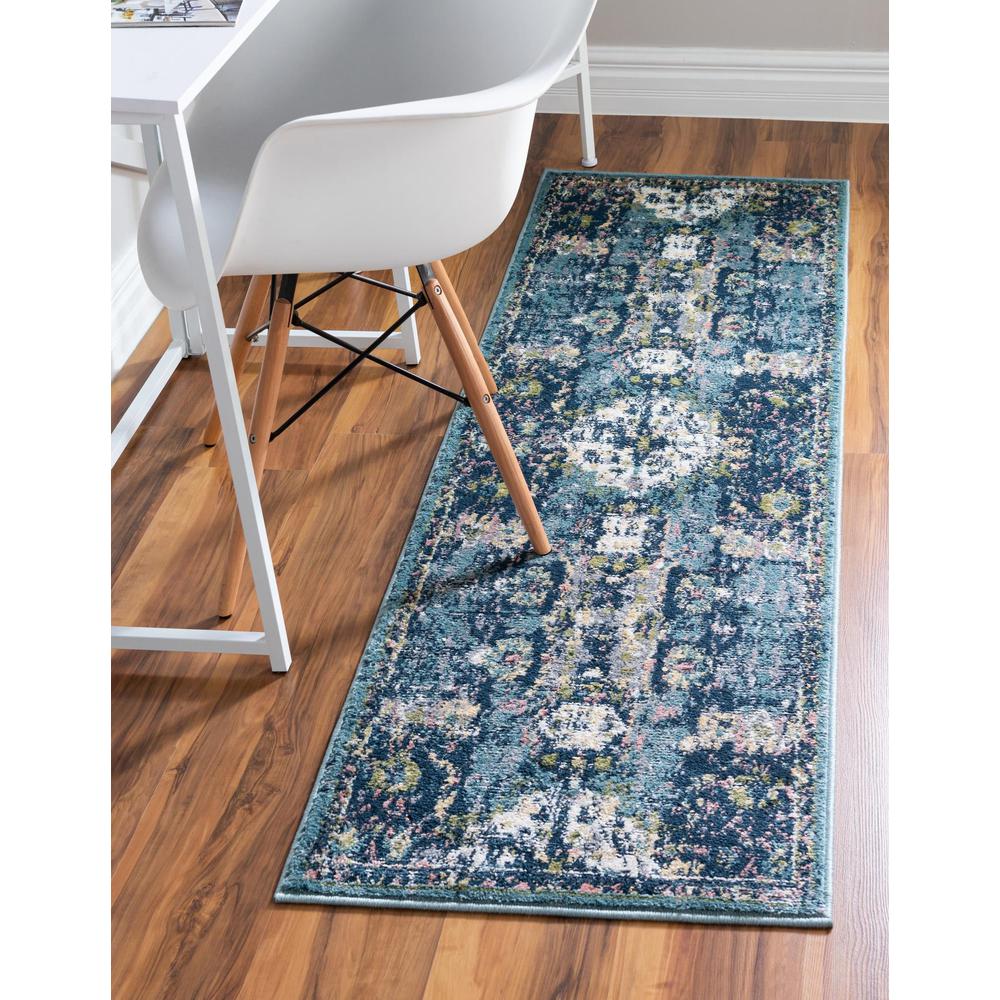 Unique Loom 10 Ft Runner in Navy Blue (3150118). Picture 2