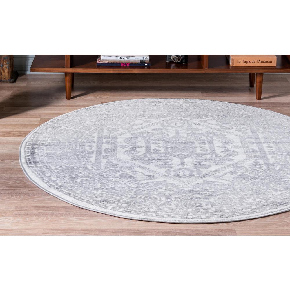 Unique Loom 5 Ft Round Rug in Ivory (3150669). Picture 4