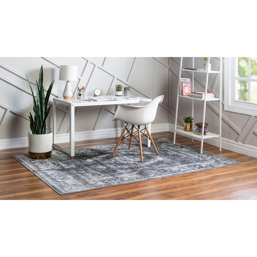 Unique Loom Rectangular 5x8 Rug in Charcoal (3149277). Picture 3