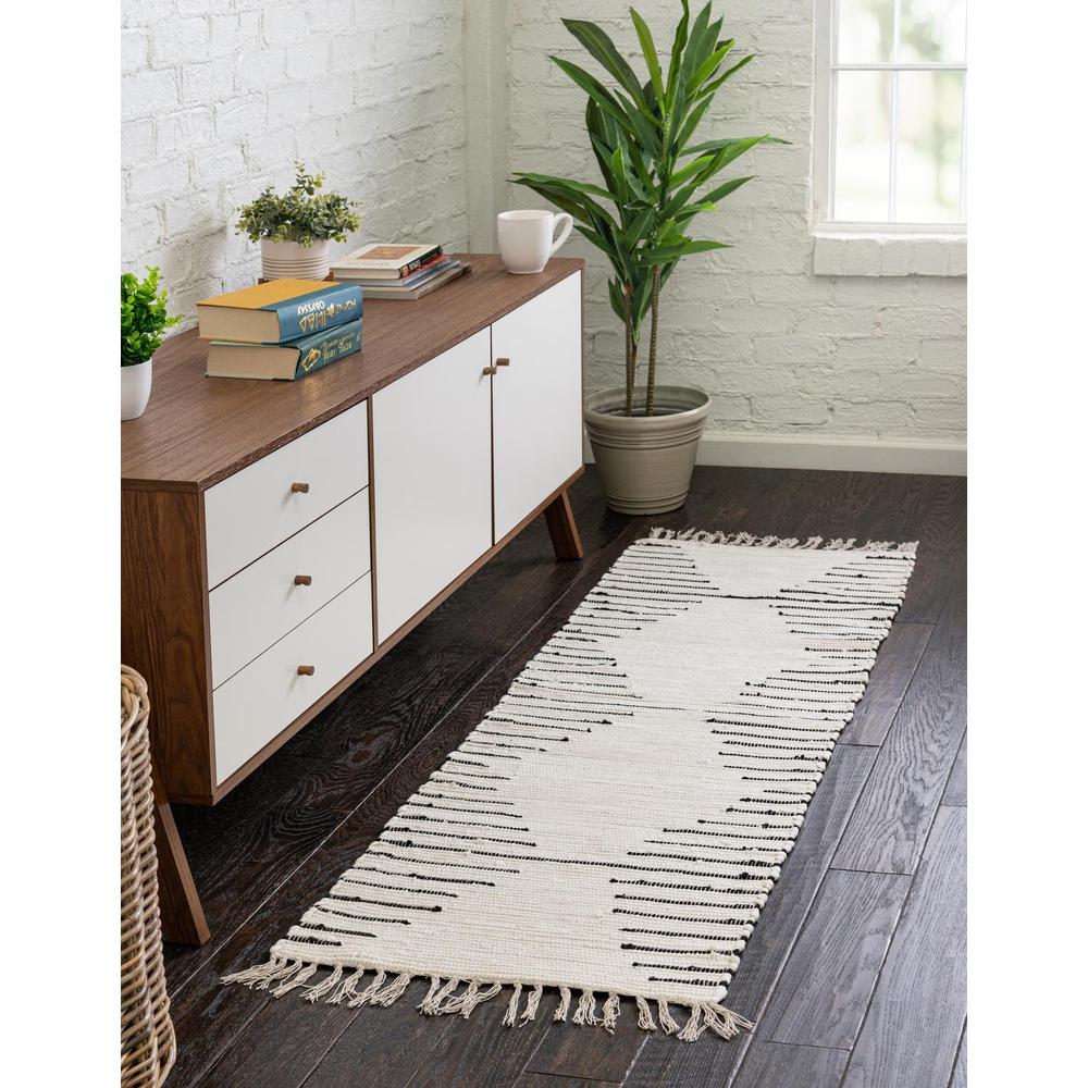 Chindi Cotton Collection, Area Rug, White, 2' 7" x 13' 1", Runner. Picture 2