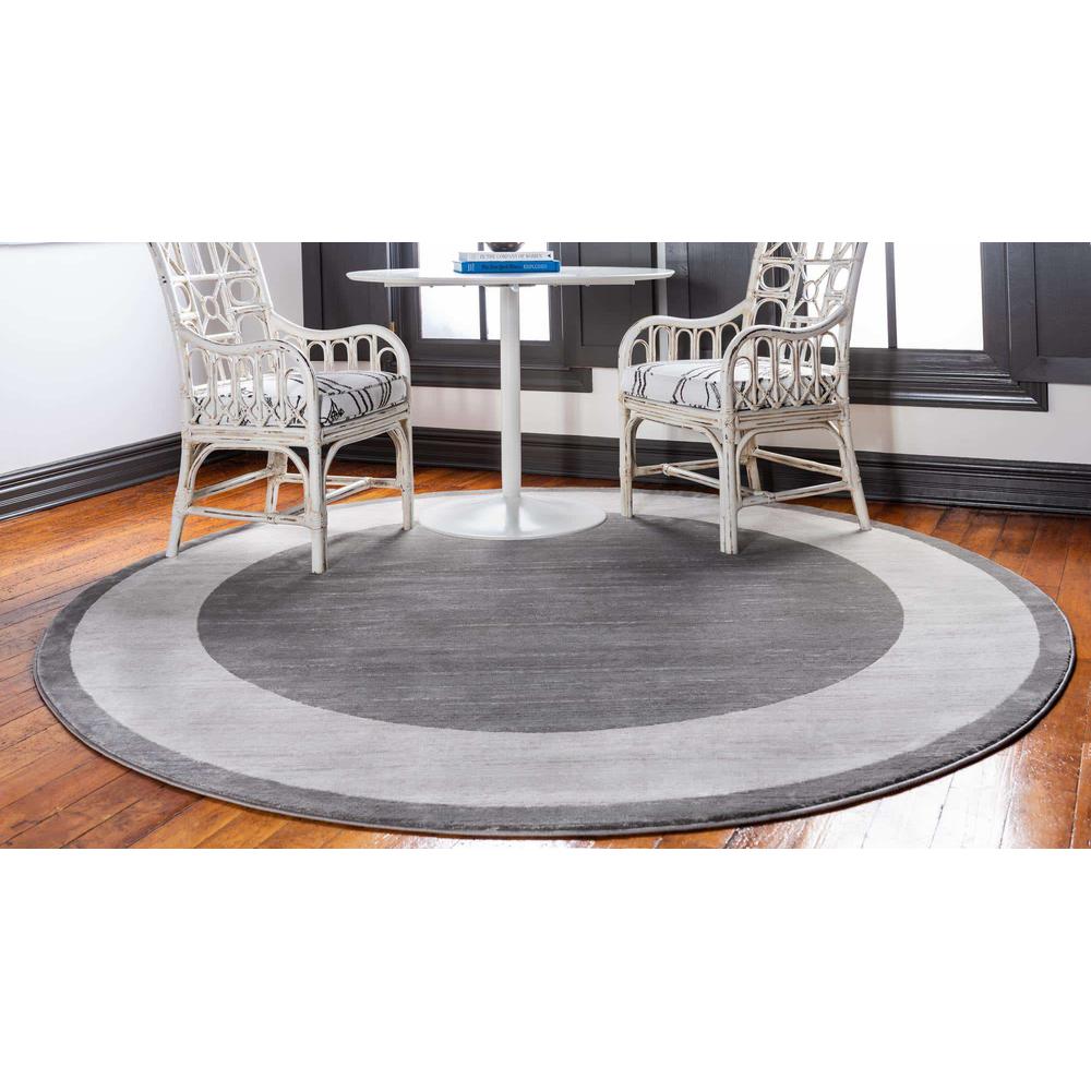 Uptown Yorkville Area Rug 5' 3" x 5' 3", Round Gray. Picture 3