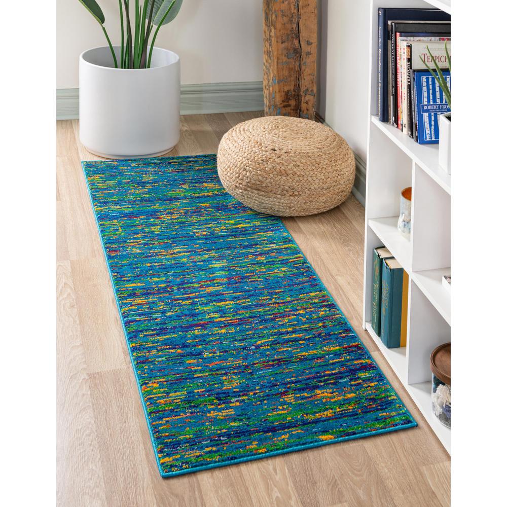 Unique Loom 12 Ft Runner in Blue (3160753). Picture 2