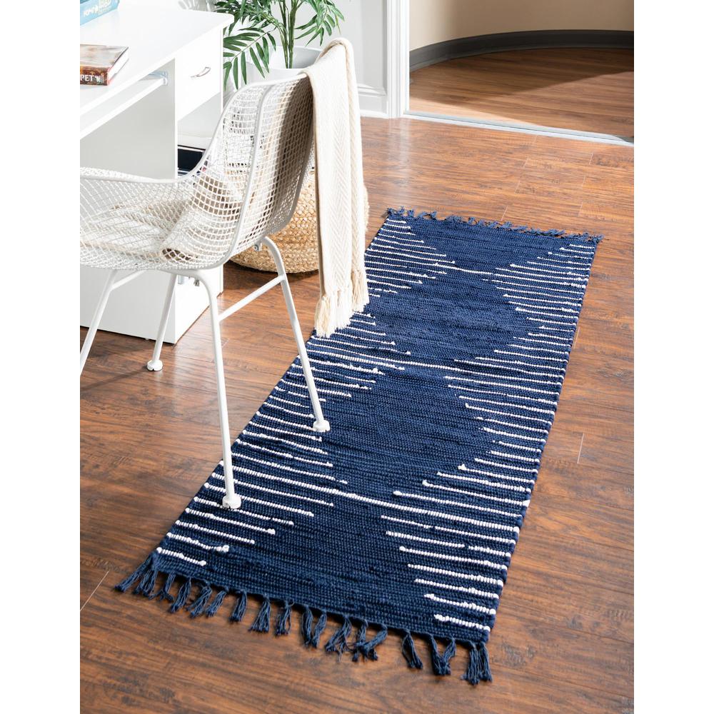 Unique Loom 10 Ft Runner in Navy Blue (3155919). Picture 2