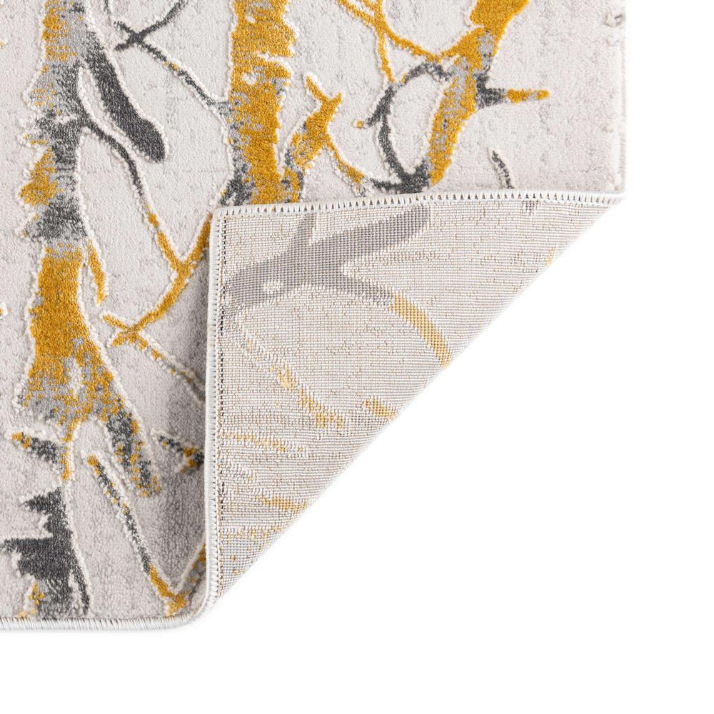 Finsbury Anne Area Rug 5' 3" x 5' 3", Octagon Yellow and Gray. Picture 7
