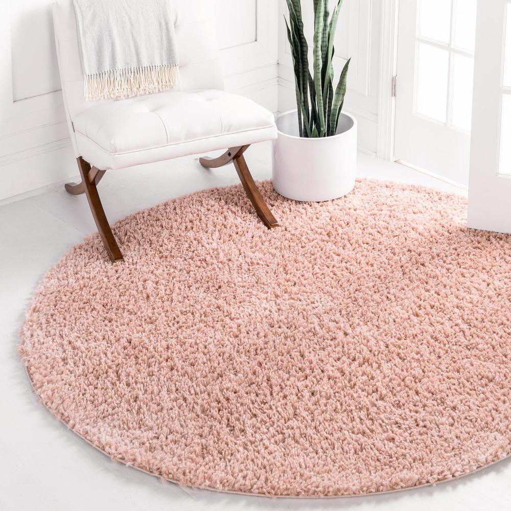Unique Loom 10 Ft Round Rug in Dusty Rose (3153388). Picture 2
