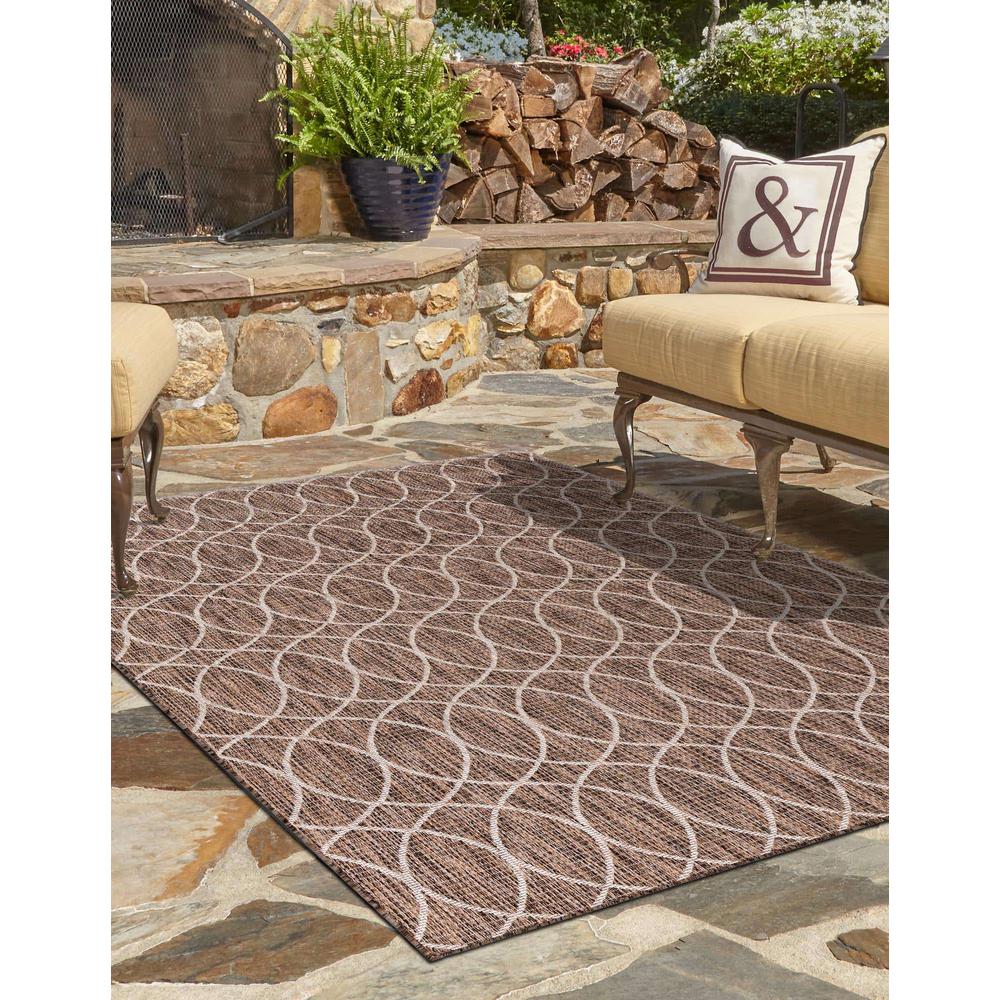Outdoor Trellis Collection, Area Rug, Brown, 4' 0" x 6' 0", Rectangular. Picture 3