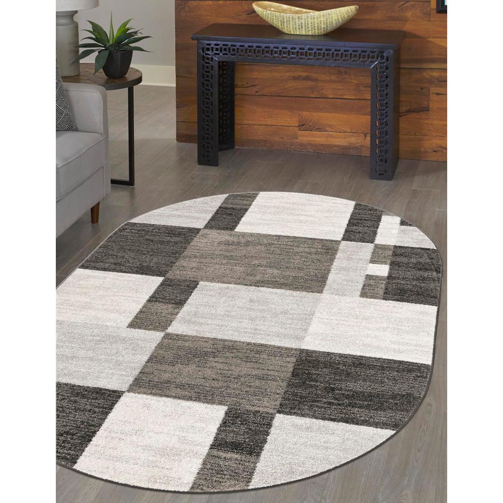 Autumn Collection, Area Rug, Gray, 5' 3" x 8' 0", Oval. Picture 2