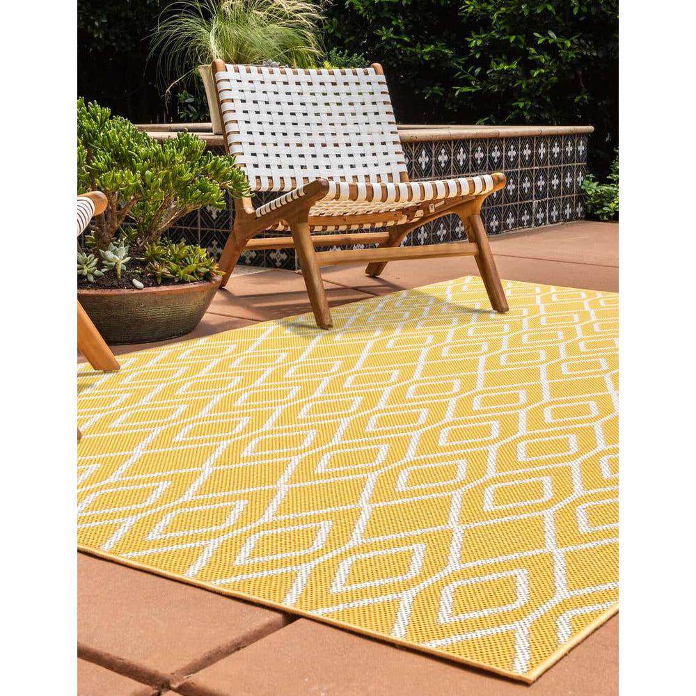 Jill Zarin Outdoor Turks and Caicos Area Rug 6' 0" x 9' 0", Rectangular Yellow Ivory. Picture 3