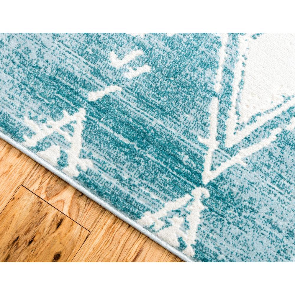 Uptown Carnegie Hill Area Rug 2' 7" x 13' 11", Runner Turquoise. Picture 5