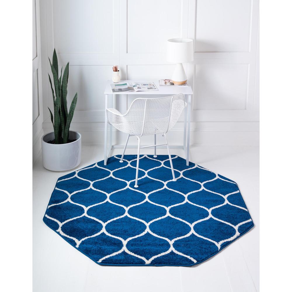 Unique Loom 8 Ft Octagon Rug in Navy Blue (3151660). Picture 2