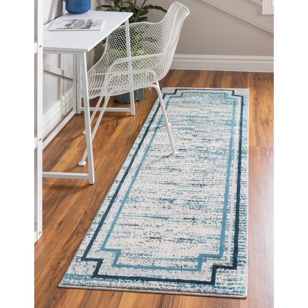 Unique Loom 12 Ft Runner in Blue (3154372). Picture 2